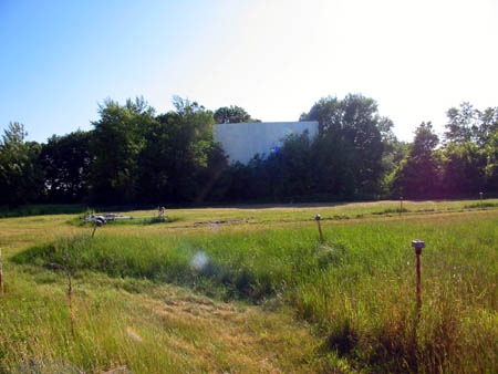 M-60 Drive-In Theatre - Screen And Spkr Poles - Photo From Water Winter Wonderland